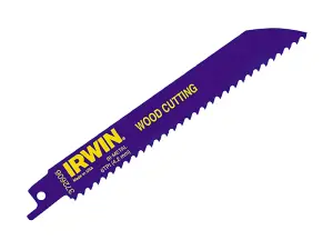 IRWIN 606R Sabre Saw Blade Wood Cutting 150mm Pack of 5