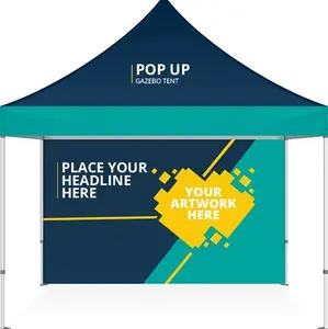 Custom Pop Up Gazebo Tent With Logo - Gazebos For Commercial/Beach Party/Outdoor Events, Trade Show