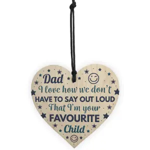 Red Ocean Funny Cheeky Fathers Day Gifts Novelty Wooden Heart Sign Birthday Gift For Dad Gifts From Daughter Son