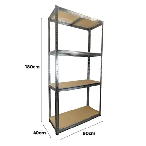 4 Tier Galvanised Garage Shelving 1800h x 900w x 400d mm 175kg