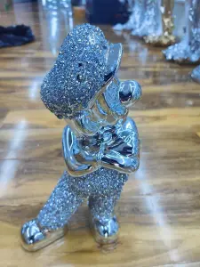 Crushed Diamond Luigi Silver Shelf Sitter Unique Ornament