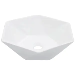 vidaXL Wash Basin 41x36.5x12 cm Ceramic White