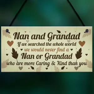 Red Ocean Gifts For Nan And Grandad Birthday Christmas Hanging Plaque Grandparent Gift Keepsake