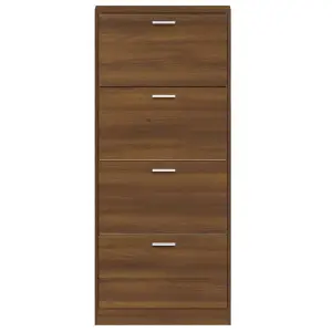 Berkfield Shoe Cabinet Brown Oak 59x17x150 cm Engineered Wood