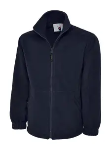 Uneek - Unisex Premium Full Zip Micro Fleece Jacket - Half Moon Yoke - Navy - Size XS