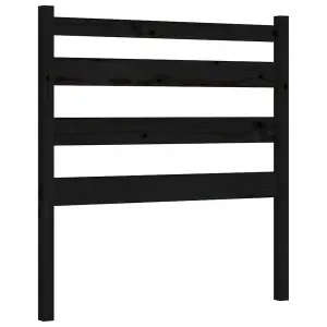 Berkfield Bed Frame with Headboard Black 100x200 cm Solid Wood