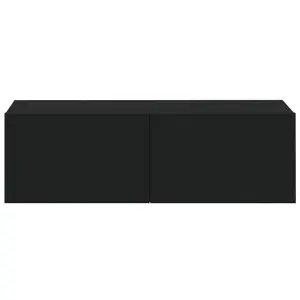 Berkfield Wall TV Cabinets 2 pcs Black 100x30x30 cm Engineered Wood