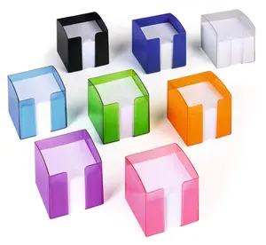 Durable TREND 800 Sheet Note Box Transparent Memo Pad Cube - Clear Green