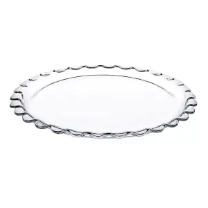 Queensway Home & Dining 26cm Diameter Large Round Clear Glass Dessert Dish Serving Plate