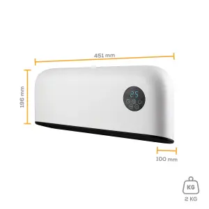 TCP Smart WiFi Over Door, Horizontal Heater 2000W, Wall Mounted Indoor Over Door Hot Air Downflow Curtain White