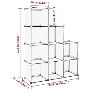 Storage Cube Organiser with 9 Cubes Black PP