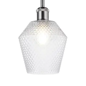 Modern and Compact Diamond Design Clear Glass Pendant Lamp Shade - 17cm x 17cm