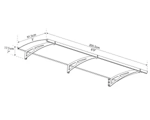 Palram - Canopia Aquila Door canopy, (H)175mm (W)2055mm (D)915mm