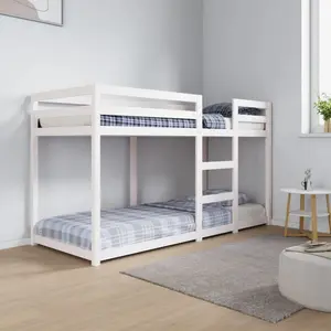 Cullompt Harriet Bee Bunk Bed 90x200 Cm Solid Wood Pine White / 80 x 200 cm