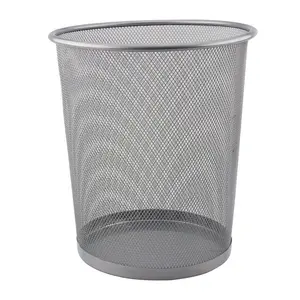 Gent Metal Open Waste Bin - 10L Silver