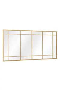 MirrorOutlet The Tabula Gold Metal Framed Window Wall or Leaner Mirror 180CM X 90CM