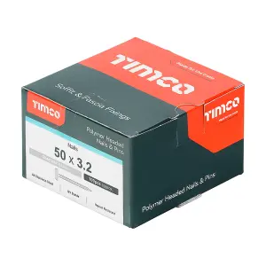 Timco - Polymer Headed Nails - A4 Stainless Steel - Chartwell Green (Size 50mm - 100 Pieces)