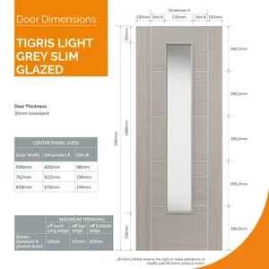 Tigris Light Grey Glazed Laminate Internal Door