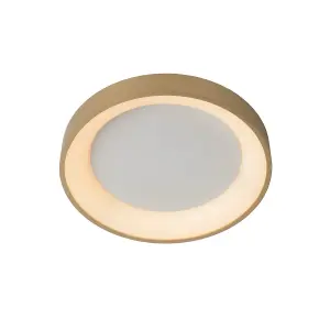 Lucide Vidal Modern Flush Ceiling Light 28cm - LED Dim. - 1x20W 2700K - Matt Gold, Brass