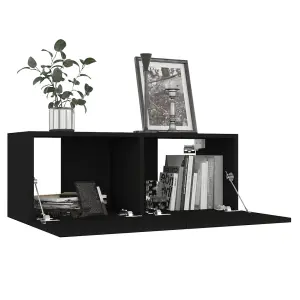 Berkfield TV Cabinets 4 pcs Black 80x30x30 cm Engineered Wood