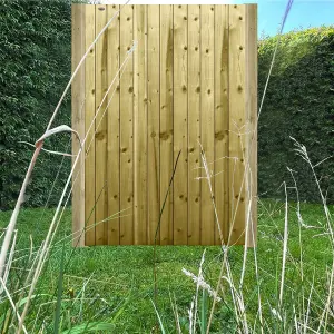 Premier Garden Supplies Pedestrian Gate 180cm (6ft) High x 120cm Wide Feather Edge Flat Top Fully Framed Single Swing Gate