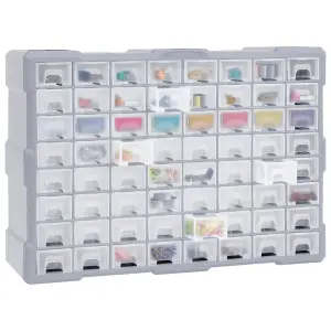 Berkfield Multi-drawer Organiser with 64 Drawers 52x16x37.5 cm