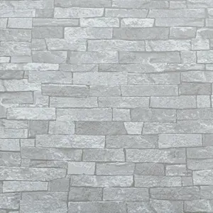 Rustic Brick 3D Effect White Light Medium Grey Textured Feature Wallpaper