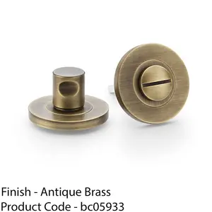 Modern Plain Thumbturn & Release Lock - Antique Brass - Bathroom Door WC