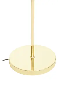 Interiors by Premier Shiny Brass Tapered Table Lamp, Easy-to-Use Switch Besides Lamp, Space-Saver Lounge Room Lamp