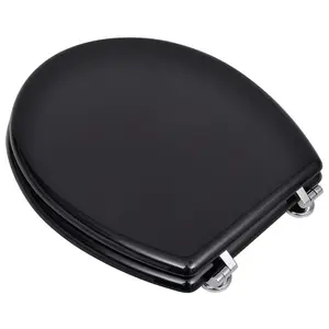 Toilet Seats with Lids 2 pcs MDF Black