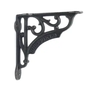 Oakcrafts - Pair of Antique Cast Iron Sheffield Shelf Brackets - 150mm x 150mm