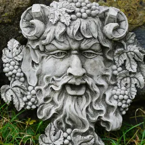 Bacchus Stone Hanging Plaque Outdoor Garden Ornament