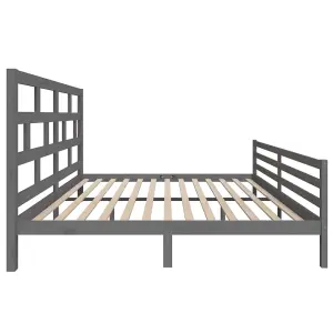 Berkfield Bed Frame Grey Solid Wood Pine 200x200 cm