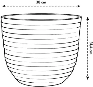 elho Onyx Black Fuente Rings Round Planter 38cm (Dia)