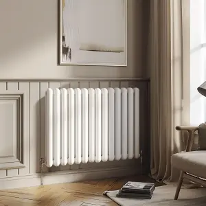 Estelle White Horizontal Column Radiator - 600x860mm