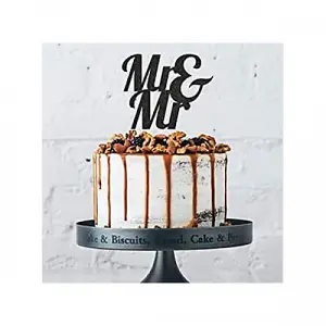 Creative Party Mr & Mrs Glitter Paper Cake Topper Black (One Size)