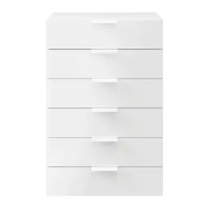 Atomia Freestanding White 6 Drawer Chest of drawers (H)1125mm (W)750mm (D)450mm