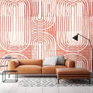 Origin Murals Curved Line Texture Orange Matt Smooth Paste the Wall 350cm wide x 280cm high