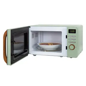 Russell Hobbs Scandi Microwave 17 Litre 700W Matt Green Wood Effect Digital RHMD714MG-N