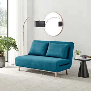 Furniturebox UK Bobby Sofa Bed Double in Fabric Blue