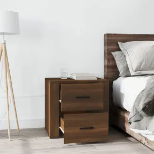 Berkfield Bedside Cabinet Brown Oak 50x39x47 cm