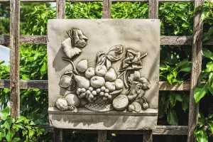 Stone Cast Fruit design Wall Plaque