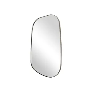 Asymmetrical Metal Framed Wall Accent Mirror Silver / 90.9cm H x 55.1cm W