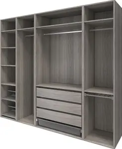 Goodhome Atomia Freestanding Grey Oak Effect Chipboard Wardrobe, Clothing & Shoes Organiser (h)2250mm (w)2500mm (d)580mm