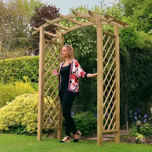 Zest Daria Trellis Wooden Garden Arch Pergola Plant Support FSC Wood