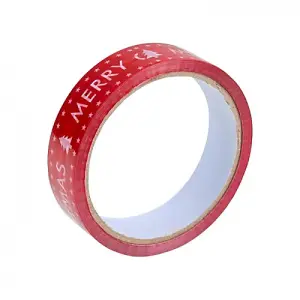 Eurowrap Printed Christmas Gift Tape Red/White (One Size)