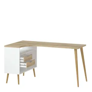 OSLO DESK WITH 2 DRAWERS WHITE OAK