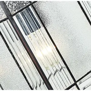 Clear Glass Tiffany Easy Fit Pendant Shade with Square and Rectangular Panels