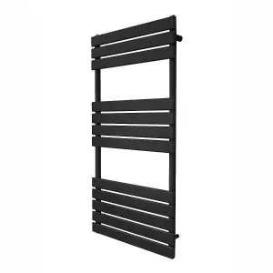 Flat Panel Towel Radiator - 1200mm x 600mm - Black