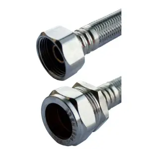 Oracstar Flexi Tap Connector Silver (15mm x 30cm x 15mm)